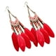 thumbnail image 1 of Mujeres Boho largo de plumas de borlas pendientes de joyería de la vendimia de perlas cuelgan pendientes colgantes, 1 of 4