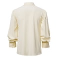 thumbnail image 3 of Bcfgryg Men's Autumn And Winter Ruffled Shirt Halloween Medieval Gothic Tops Lightweight Button Down Shirts Men Yellow, 3 of 5