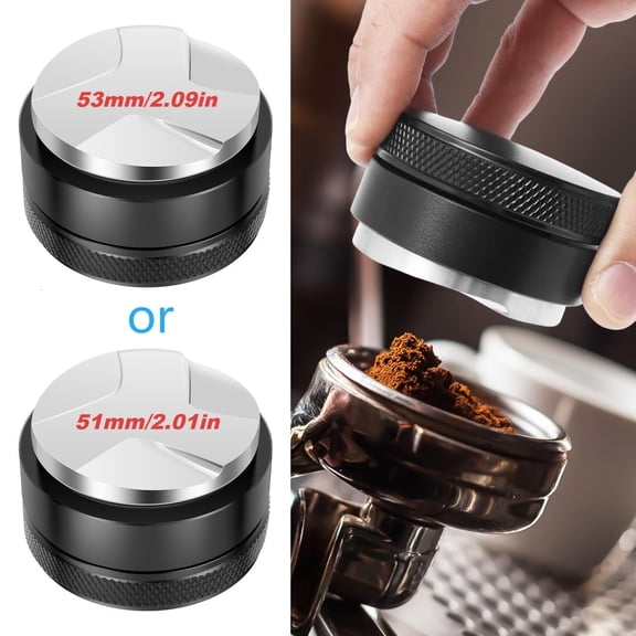 51mm Coffee Distributor and Tamper Dual Head Coffee Leveler Compatible with 51mm Portafilter Adjustable Depth- Professional Espresso Hand Tampers