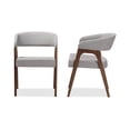 thumbnail image 4 of Set of 2 Baxton Studio Tory Mid-Century Modern Walnut Wood Light Grey Fabric Dining Chair Set, 4 of 7