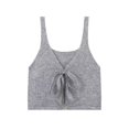 thumbnail image 5 of HH TRAF Otoño Mujer Simple Dulce Lazo Cinta Decoración Sin Mangas Sólido Tejido Chaleco Mujer Elegante Cuello En V Top Corto Mujer, 5 of 5