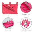 thumbnail image 5 of ZIPIT Grillz 3-Ring Binder Pencil Pouch, Large Capacity Pen Case for Kids and Teens, Made of One Long Zipper! (Pink), 5 of 8