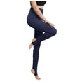thumbnail image 2 of HKYNLAG Fleece Lined Leggings Women Elastic Waistband Gym Yoga Pants Warm Thermal Stirrup Pantyhose High Waist Leggings Blue XL, 2 of 6