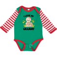 thumbnail image 3 of Inktastic Cute Sloth I Love My Grammy with Green Leaves Boys or Girls Long Sleeve Baby Bodysuit, 3 of 5