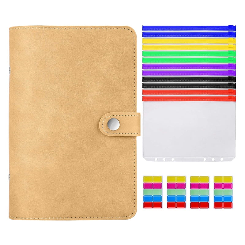 PU Leather Budget Binder Refillable Binder with Colored Binder Zipper