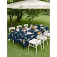 thumbnail image 3 of Outdoor Tablecloth with Umbrella Hole and Zipper, Blue Dinosaur Rectangle Table Cloth 52x70 Inch Waterproof Tablecloth, Vintage Letters Farm Animals Picnic Table Cover for Patio Camping, 3 of 7
