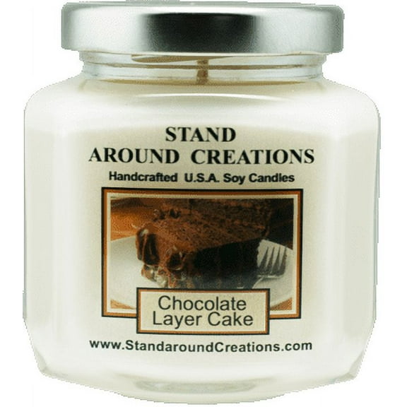 CHOCOLATE LAYER CAKE HEX 6-OZ. ALL NATURAL SOY CANDLE