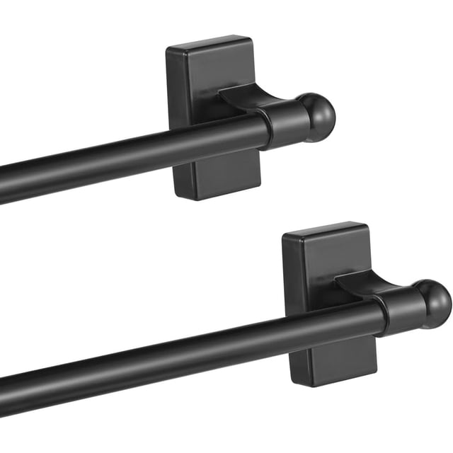 2 varillas magnéticas para cortina para puerta de metal, barra magnética ajustable para marcos de ventanas, armarios, refrigeradores, lavaplatos (negro)