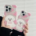 thumbnail image 2 of Cute Cartoon Dog Puppy Bow Marbling Shell Texture Soft Phone Case Compatible with iPhone Case (Pink,iPhone 15), 2 of 6