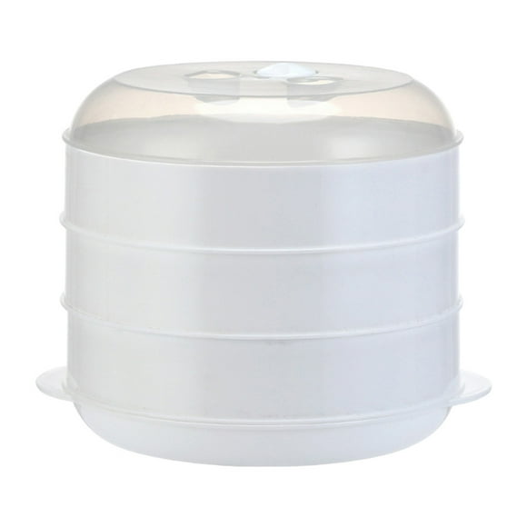 Cuiseur Vapeur Rond en ABS pour Micro-Ondes pour la Cuisson, Cuiseur Vapeur avec 3 Niveaux