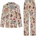 thumbnail image 4 of Top-kevin Pajama Sets for Womens Koalas Kangaroos Hedgehogs Hat Loose Button Down Long Sleeve Shirts And Pants Set, 4 of 12