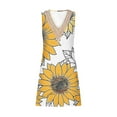 thumbnail image 4 of Viikei Womens Summer Dresses under $10,Comfortable Short Sleeve Dress,Women's Printed Lace Sleeveless Pocket V-Neck Dress Yellow XXXL, 4 of 5