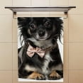 thumbnail image 4 of Coolnut Fingertip Hand Towels, Set of 2 Pcs Portrait of a Chihuahua Dog Sitting Absorbent Face Bath Towels for Bathroom Kitchen, 30"x15", 4 of 6