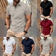 thumbnail image 6 of Mens Casual Short Sleeve Tops Button V-Neck Muscle Fitness Workout Blouse Tee, 6 of 11