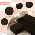 thumbnail image 5 of ACMEASE 110” Chenille 4 Seats Sofa W/2 Movable Ottoman, Modern Fabric U-Shaped Couch with Soft Backrest, Upholstered Sectional Sofa with Armrest Pillows for Living Room, Office, Brown, 5 of 7