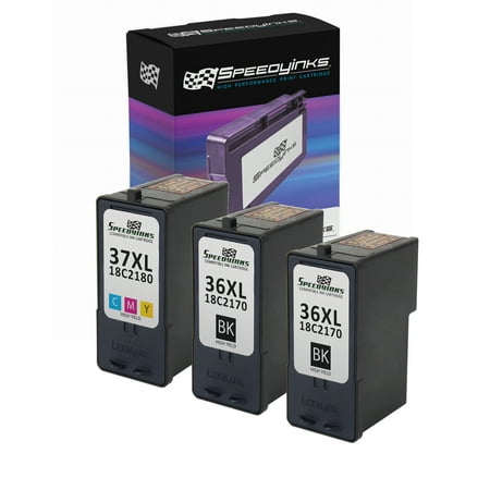 Speedy Inks - Remanufactured Lexmark 2 36XL 18C2170 High Yield Black & 1 37XL 18C2180 High Yield Color Ink Cartridges For Lexmark X3650, X4650, X5650, X5650es, X6650, X6675,