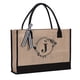 thumbnail image 1 of Bolsa de yute/lona, bolsa de regalo personalizada con bolsillo interior con cremallera bordado para bodas, cumpleaños, playa, vacaciones, gran regalo para mujeres, mamá, maestras, 1 of 3