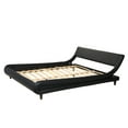 thumbnail image 2 of Canddidliike Full Size Faux Leather Low Profile Sleigh Platform Bed Fram with Headboard and Wood Slat Support, 2 of 10