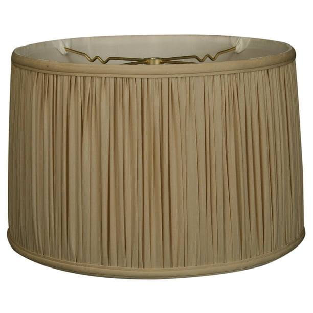 Royal Designs 10" Shallow Drum Gather Pleat Lamp Shade Beige Walmart