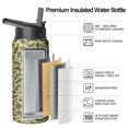 thumbnail image 2 of 18oz Insulated Water Bottle with Straw & Cleaning Brush, Wide Mouth Stainless Steel Flask, Camo Print, 2 of 5