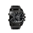 thumbnail image 1 of OULM OULM Multi-Time Zone Men's Watch with Large Dial, Alloy Case, and Genuine Leather Strap - HP9315 (Black), 1 of 7