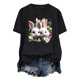 thumbnail image 5 of Tops de Cuello Alto para las Mujeres Amante Impreso Camiseta Cuello Redondo Manga Corta, Poliéster Spandex, 5 of 7