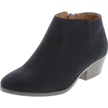 

Soda Women s Mug Round Toe Faux Suede Stacked Heel Western Ankle Bootie
