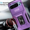 thumbnail image 3 of For Google Pixel 11 / 11 Pro Slim Fit Shockproof Hybrid with Slide Camera Cover & Rotated Ring Kickstand, [Military-Grade] Phone Case,Purple,For Pixel 11 / 11 Pro, 3 of 8
