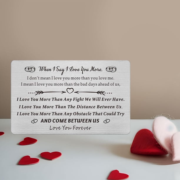 Tarjeta de inserción de , tarjeta de aniversario, 8,5 cm x 5,5 cm, regalo para novio, tarjeta de aleación para el día de San Valentín, , estilo A Macarena Tarjeta de inserción de billetera