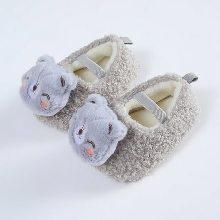 

kpoplk Kids Slippers Girls Winter Children Baby Toddler Shoes Boys And Girls Floor Shoes Flat Bottom Non Slip Baby Sneakers(White)