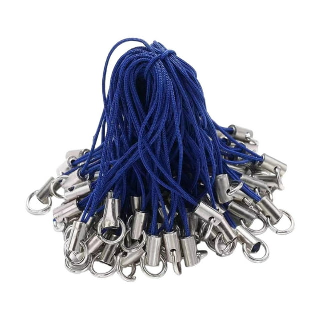 Bunblic 100 Pieces Phone Lanyards Phone Dangle Straps Wrist Lanyards DIY Phone Ropes Lariat Charm Lanyards for Flash Decors Keychains Deep Blue