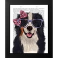 thumbnail image 2 of Fab Funky 12x14 Black Modern Framed Museum Art Print Titled - Bernese with Glasses and Bow, 2 of 5