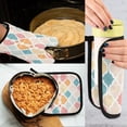 thumbnail image 5 of Yayeee Oven Mitts and Pot Holder Set of 2 Heat Resistant Kitchen Gloves Baking Hot Pad, Pink Abstract Pattern, 5 of 5