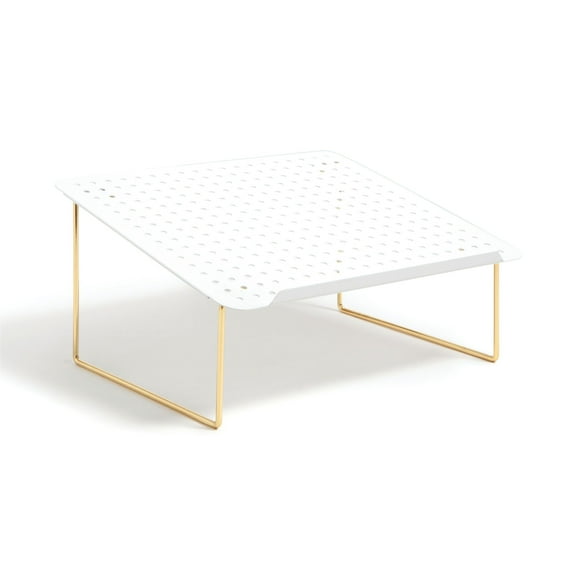 U Brands Perforated Metal Top Laptop Stand, 13 x 11 x 6“, Gold Metal