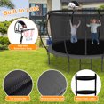 thumbnail image 5 of KOFUN Trampoline with Basketball Hoop, Enclosure, Anchors Kit, Ladder, 8FT 10FT 12FT 14FT 15FT 16FT Heavy Duty Backyard Trampoline for Kids and Adults, Galvanized Anti-Rust Coating, Gray, 5 of 9