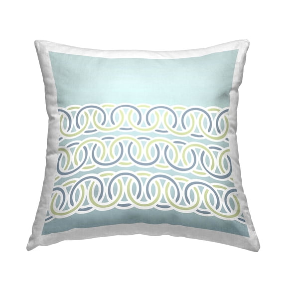 Stupell Industries Blue Linked Loops Pattern Printed Throw Pillow Design by Geoff Tygert