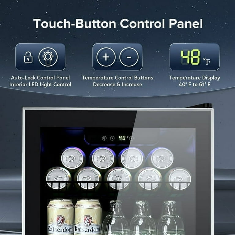 KISSAIR 3.2 Cu.ft Beverage Refrigerator Cooler 120 Can Mini