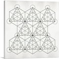 thumbnail image 1 of ARTCANVAS Art Deco Geometric Design on White Canvas Art Print - Size: 18" x 18" (1.50" Deep), 1 of 9
