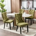 thumbnail image 2 of Solid Wood Leg Dining Chair With Velvet Upholstery, 2, Olive, Sw2001ol - Frame & Luxury Look Contemporary Upholstered Pair, 2, Comfortable Elegant Style, 2 of 6