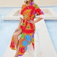 thumbnail image 4 of Pop Art Colorful Peace and Love Flower Power Art Long Sleeved Shirt Dress women's fashion dresses Dresses Casual dresses, 4 of 6