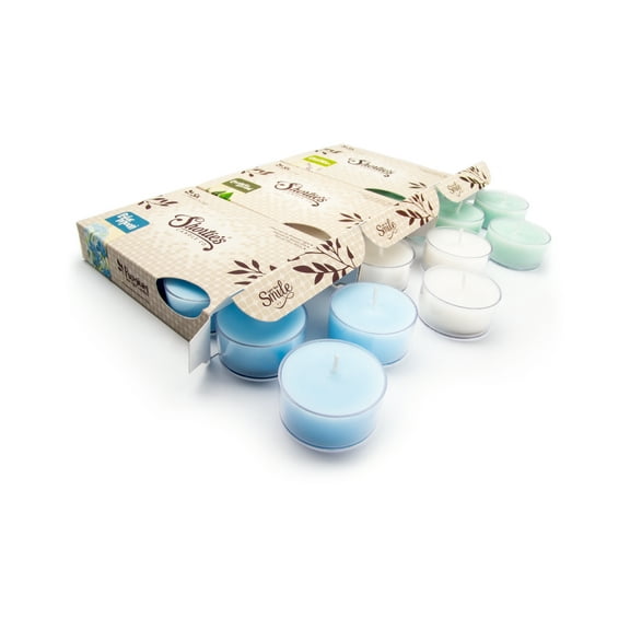 Fresh & Clean Tealight Candles Variety 3 Pack - 18 Premium Scented Tea Lights - Blue Moon, Iced Mint Lavender, Eucalyptus Spearmint - Shortie's Candle Company