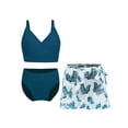 thumbnail image 1 of Hansber Kids Girls 3Pcs Rash Guard Tropical Print Cover Up Swimsuit Swim Tank Top and Brief Set Bathing Suit Navy Blue 9Y, 1 of 5