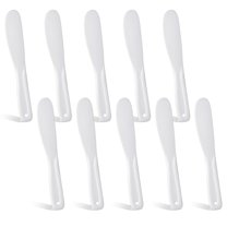 10Pcs Silicone Cosmetic Mixer,Large Facial Spatula,Disposable Mixing Spoon,Plastic Makeup Spatula,Jelly Mask Spatula,for Beauty Spa DIY Lotions Moisturizers Mask White