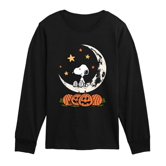 Peanuts - Snoopy Halloween Moon Boys' Long Sleeve Graphic T-Shirt