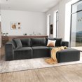 thumbnail image 2 of 109" Modular Cloud Sectional Sofa, 7-in-1 Boneless Couch with Chaise, Zero Assembly Deep Seated Plush Corduroy Sofa for Living Room, 2 of 9