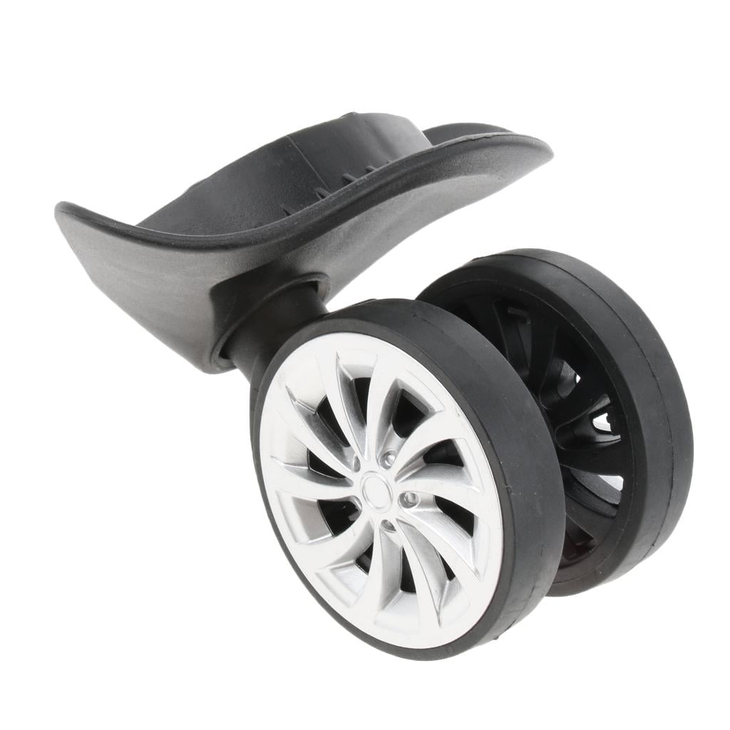 2 Pieces A57 Suitcase Luggage Wheels Replacement Swivel Mute Casters for Trolley Black - Easy Installation