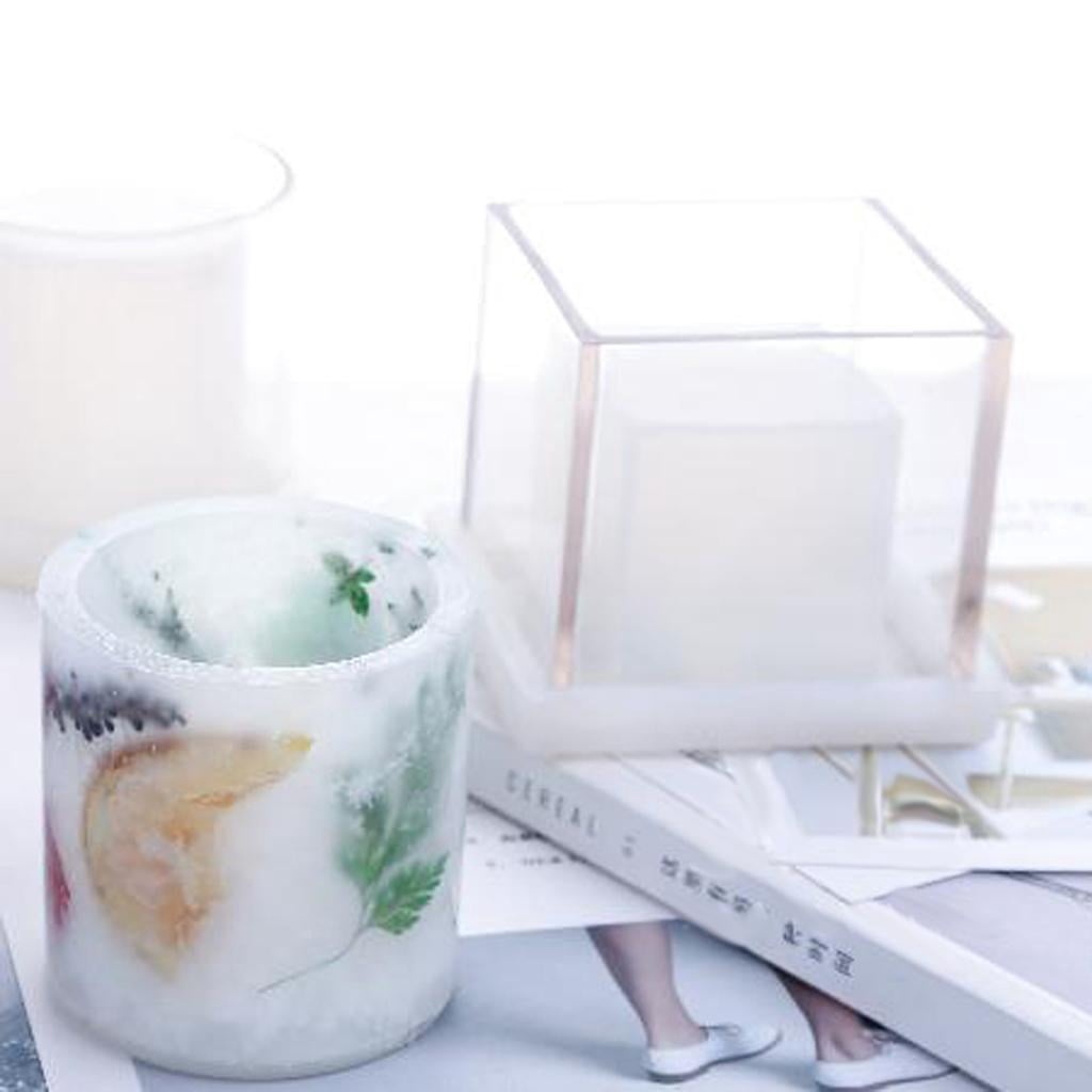 Square Candle Making DIY Handmade Candle Scented  Tools + Natural Pressed Dried Cherry Blossom Flowers