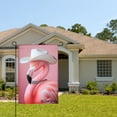 thumbnail image 2 of Amhnf Flamingo With Cowboy Hat Garden Flag For Home Outdoor Garden Yard Decor 12x18 inch, 2 of 5