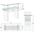 thumbnail image 3 of Narrow Glass Console Table with   Sofa Table Entryway Table Glass Writing Desk Small Computer Desk TV Table Buffet Table  Accent Table for Small Space (White  39.4), 3 of 11