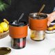 thumbnail image 3 of 400ml Bamboo Joint Glass Cup with Lid and Straw Transparent Bubble Tea Cup Milk white none, 3 of 5